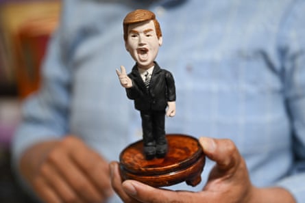 A plastic figure depicting Donald Trump for sale in a store in Beijing.