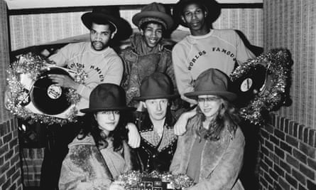 McLaren (centre) with the World’s Famous Supreme Team, and models wearing Vivienne Westwood and McLaren’s Buffalo collection, February 1983.
