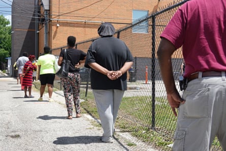 A testing side in the Austin neighborhood in Chicago. Communities of color have been disproportionately affected by Covid-19.