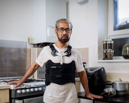 Abdul Hai in the kitchen of his home