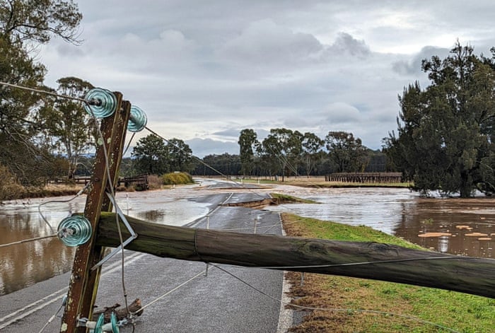 Flood damage at Broke, near Singleton in NSW.