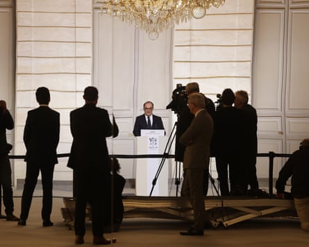 French Secretary-General of the Elysee Palace, Emmanuel Moulin announces the first batch of names of the new ministers.