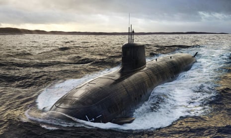 An mockup image of an Aukus submarine