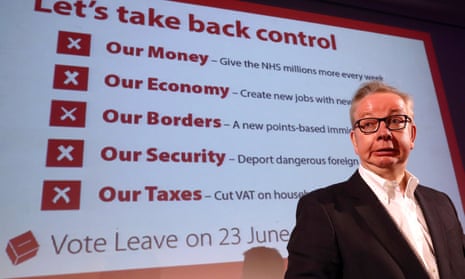 Michael Gove at a Vote Leave rally this month.