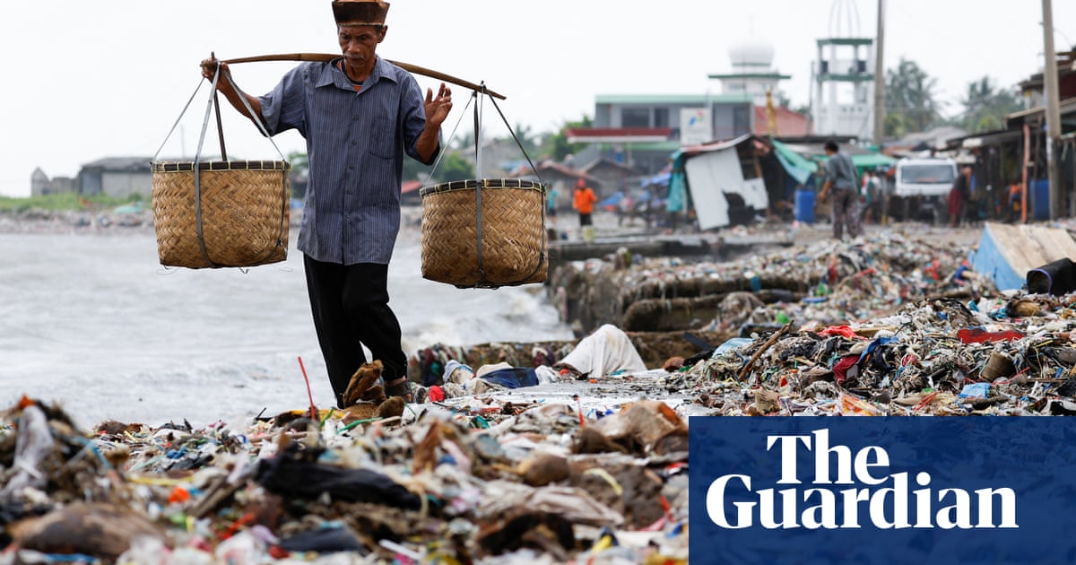 Indonesia fishing village flooded with tide of rubbish after heavy rains | Indonesia Indonesia fishing village flooded with tide of rubbish after heavy rains | Indonesia