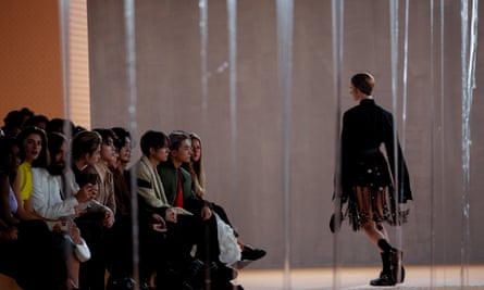 A model wearing an outfit from the Prada spring/summer 2024 collection.