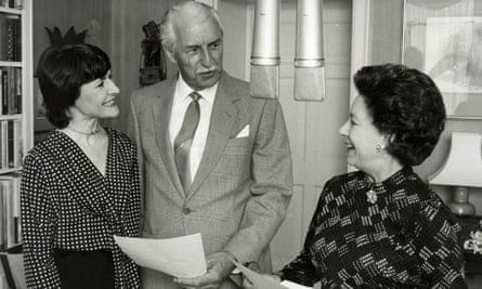 Princess Margaret (right) making a guest appearance as herself during a recording The Archers in 1984. She is pictured with Sara Coward, who played Caroline Sterling/Bone, and Arnold Peters, who played Jack Woolley for 31 years.