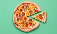 Vegetarian Pizza On A Green Background