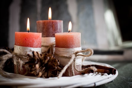 lit candles