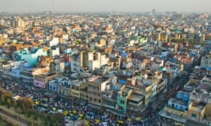 An aerial view of Delhi