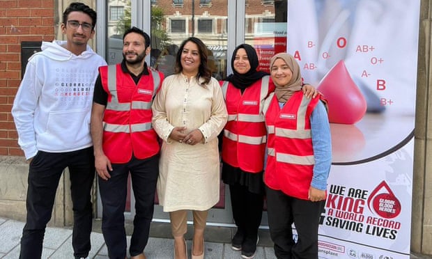 Naz Shah and Who is Hussain volunteers at a blood donor centre in Leeds
