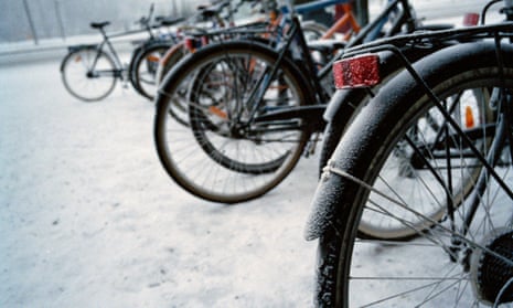 Bicycles in the snow, Tampere