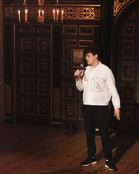 Phil Wang performs by candlelight at London’s Sam Wanamaker Playhouse