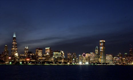 The Chicago skyline at night