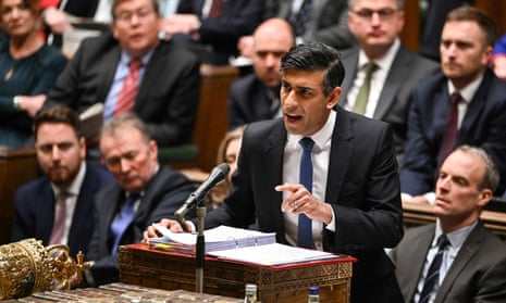 Rishi Sunak speaking during prime minister's questions, House of Commons, 18 January 18, 2023. 