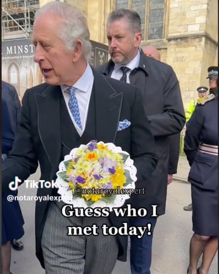 Uma postagem do TikToker Charlie Richardson mostrando uma imagem do rei