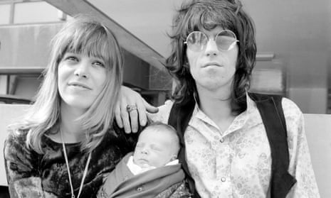 Keith Richards and Anita Pallenberg with their baby son Marlon in 1969