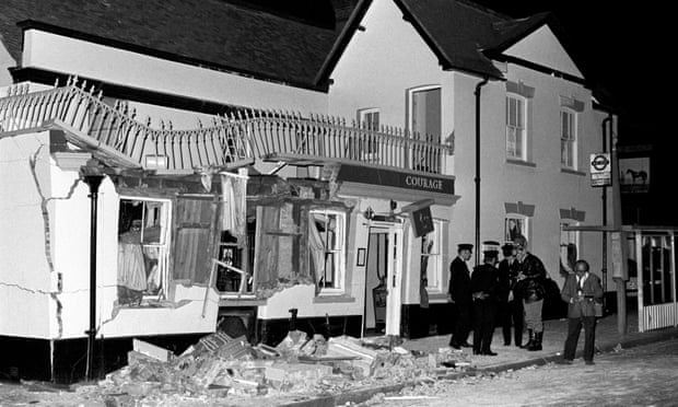 The Horse and Groom pub in Guildford in 1974 after the attack by the IRA.