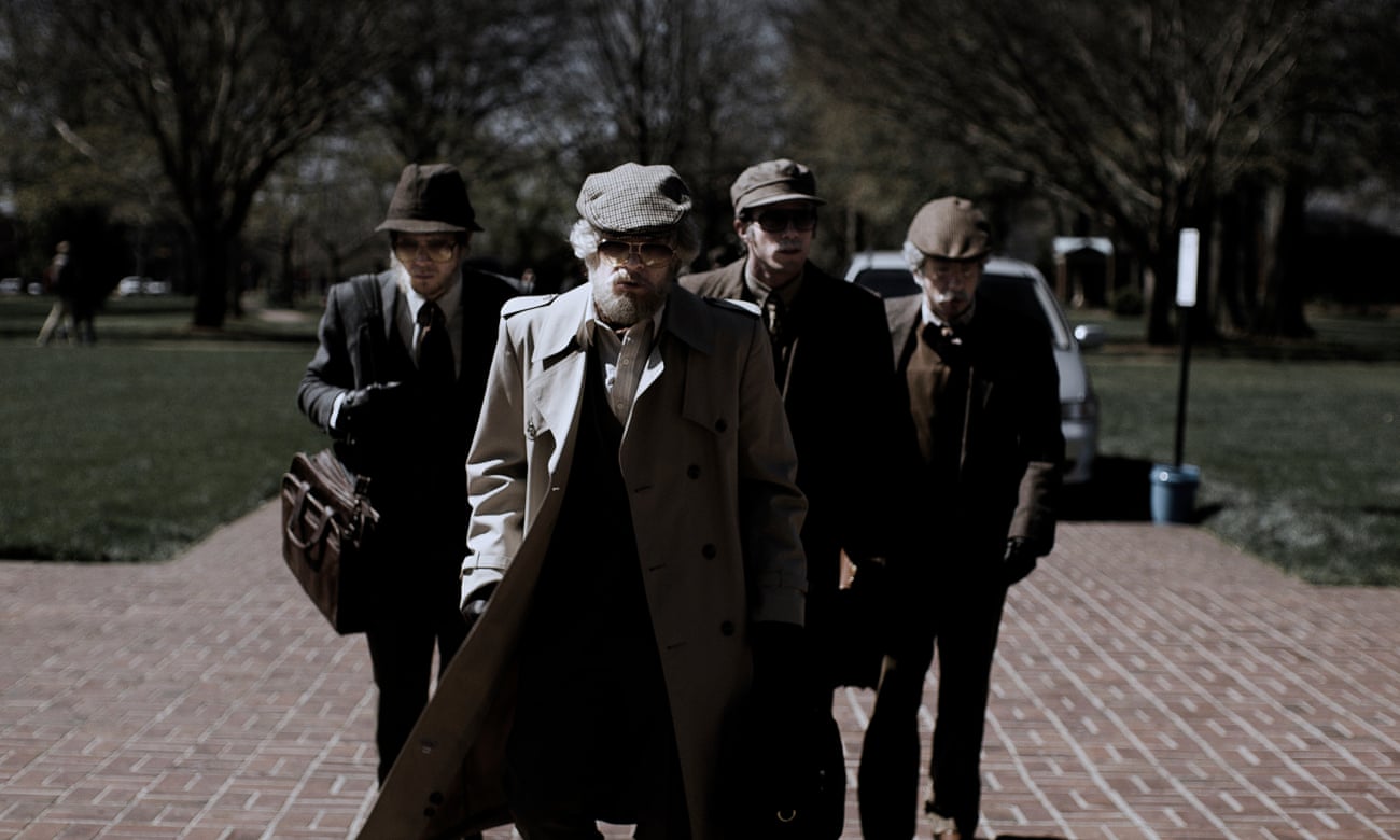 Actors Jared Abrahamson, Evan Peters, Blake Jenner and Barry Keoghan star in American Animals – but the film also features the real characters they play.