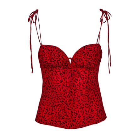 Red print cami top