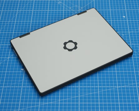 The lid of the Framework Laptop 12 in grey.