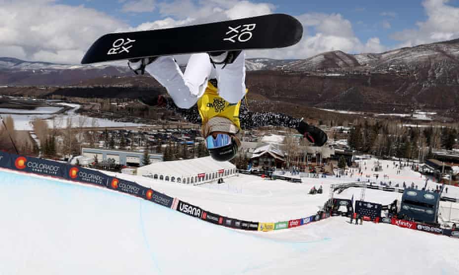 Chloe Kim competes in the women's snowboard halfpipe final at the US Grand Prix World Cup in Aspen, Colorado.