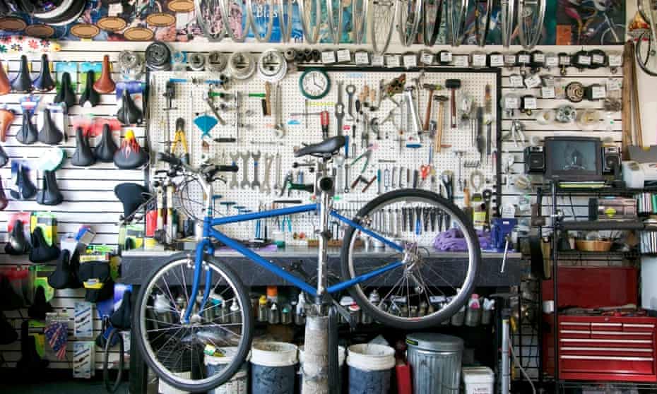 Wall of a bicycle repair shop