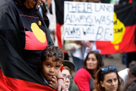 Indigenous protesters in Sydney in 2015, rallying against plans to close communities in Western Australia.