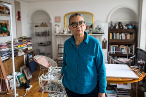 Lubaina Himid photographed at her home in Preston. 