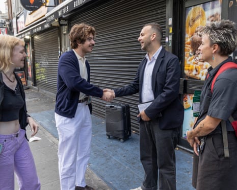 Zack Polanski campaigning on the streets of Holborn and St Pancras last month