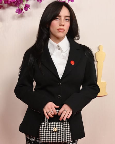 Billie Eilish on the Oscars red carpet.