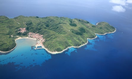 Susak island from the air