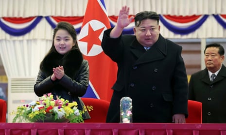 North Korean leader Kim Jong-un with his daughter at a performance to celebrate the New Year in Pyongyang