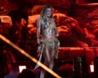 Karol G review – Colombian chart-topper brings pan-Latin camp and fireworks to New Jersey