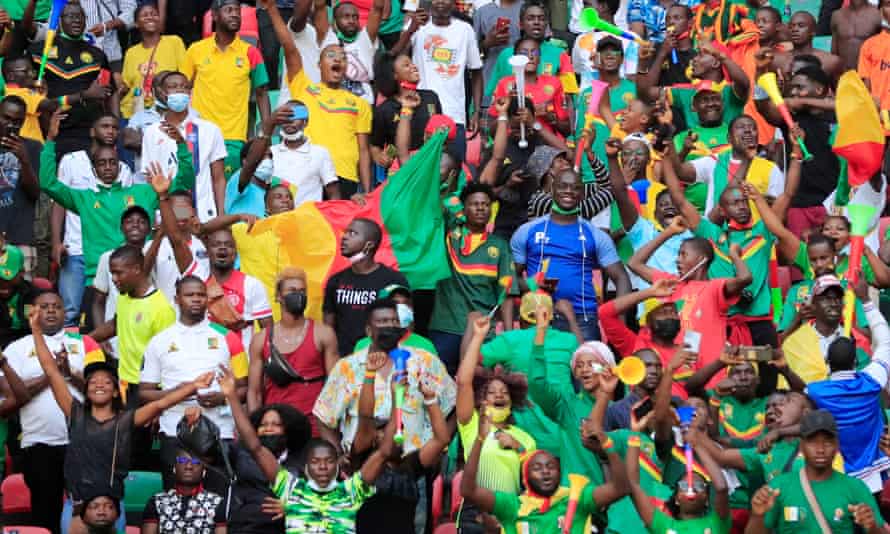 Fans in the Olembe Stadium during Cameroon’s match against Burkina Faso