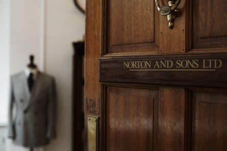 Historic … the entrance door of the tailor Norton & Sons in Savile Row.