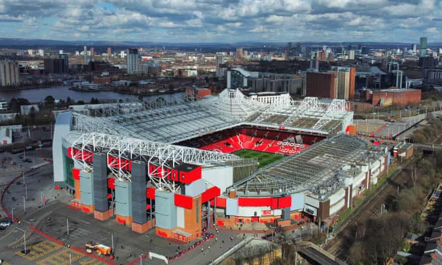 An aerial view of Old Trafford.
