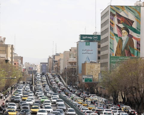 Blocked roads in Tehran after Israeli and US strikes on Iran, 28 February 2026