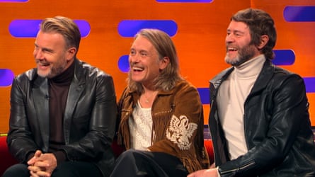 The manband today … Gary Barlow, Mark Owen and Howard Donald in Take That.