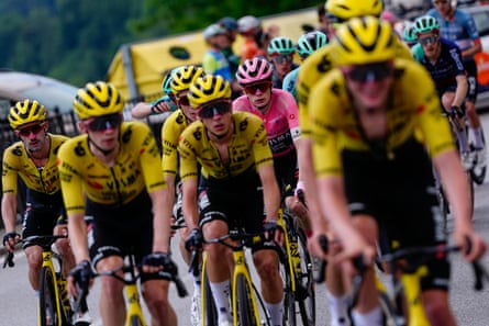 Jonas Vingegaard rides in the peloton