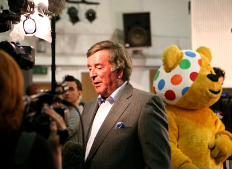 Sir Terry Wogan recording a track for Children in Need at Abbey Road studios in London