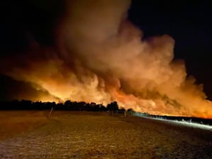 Bushfires north of Perth on Tuesday