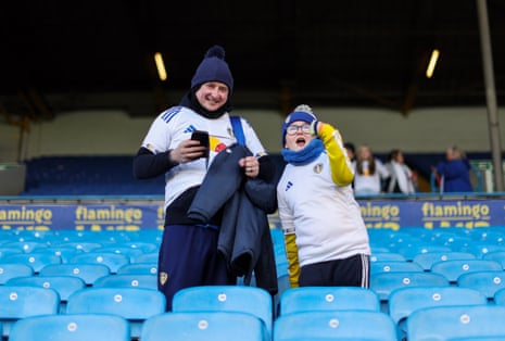 Leeds United fans take their seats.