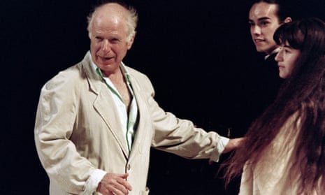 Peter Brook during rehearsals for The Tempest, 1991. 