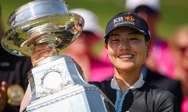 Chun In-gee with the Women's PGA Championship trophy