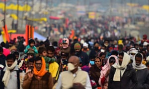 Covid live: former aide of Boris Johnson apologises for ‘anger and hurt’ caused by party 4 Hindu devotees arrive in numbers to take a holy dip on the occasion of the Makar Sankranti festival during the annual Hindu ‘Magh Mela’ festival at Sangam.