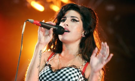 Amy Winehouse on stage.