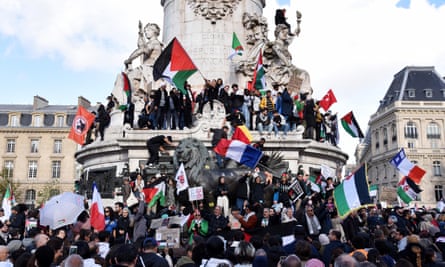 A pro-Palestine rally in Paris, France, 22 October 2023