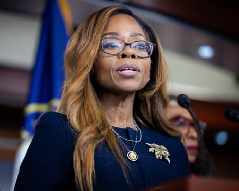 Sheila Cherfilus-McCormick speaks at a press conference with other House Democrats at the US Capitol on 22 January 2026.