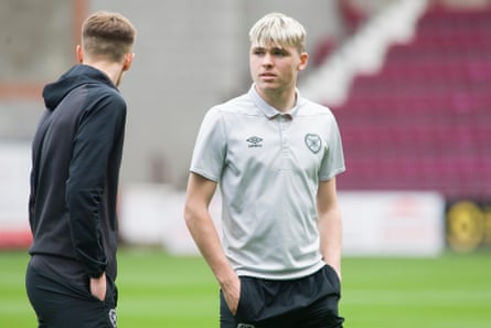 Connor Smith in Hearts colours.